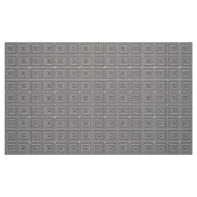 Black and White square seamless geometric pattern Fabric (Fat Quarter)