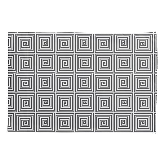 Black and White square seamless geometric pattern Pillowcase (Back)