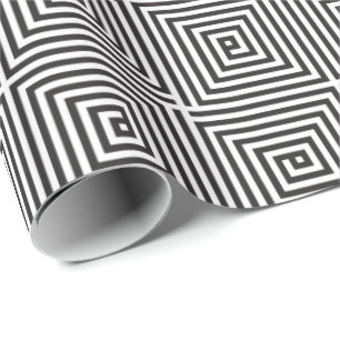 Black and White square seamless geometric pattern Wrapping Paper