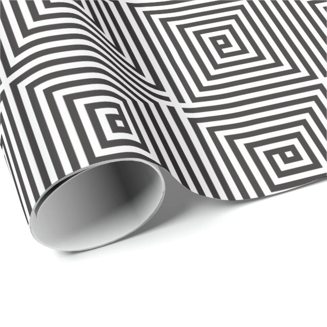 Black and White square seamless geometric pattern Wrapping Paper (Roll Corner)