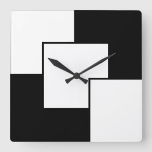 Black And White Square Wall Clock