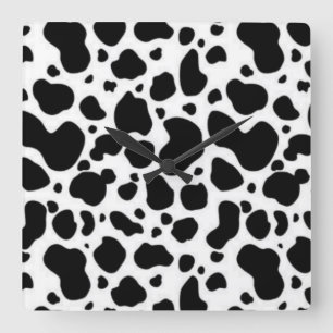 Black and white square wall clock