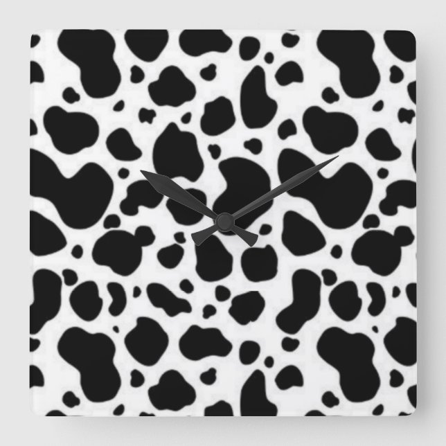 Black and white square wall clock (Front)