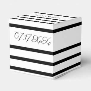 Black And White Square Wedding Guest Favour Box