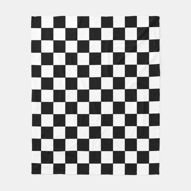 Black and White Squares Checkered Blanket (Front)