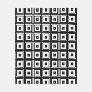 Black and White Squares Fleece Blanket