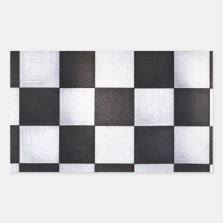black and white squares rectangular sticker