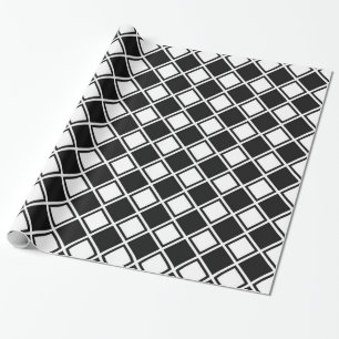 Black And White Squares Wrapping Paper