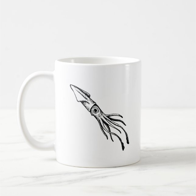 Black and White Squid Mug (Left)