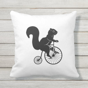 Black and White Squirrel or Chipmunk on a Bike Cushion