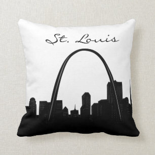 Black and White St. Louis Landmark Cushion