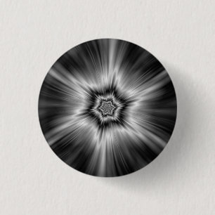 Black and White Star Burst 3 Cm Round Badge