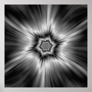 Black and White Star Burst Poster