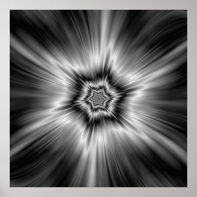 Black and White Star Burst Poster (Front)
