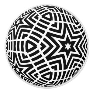 Black and White Star Door Knob Cabinet Pull