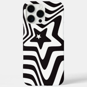 black and white star illusion iPhone 16 pro max case