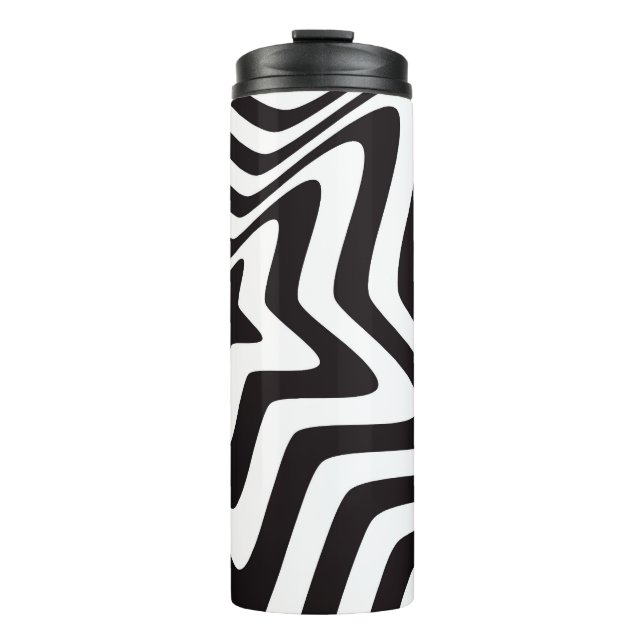 black and white star illusion thermal tumbler (Front)