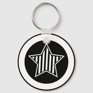 Black and White Star Keychain