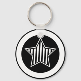 Black and White Star Keychain