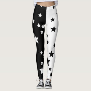 Black And White Star Leggings