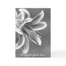 Black and White Star Lillie Sympathy Card