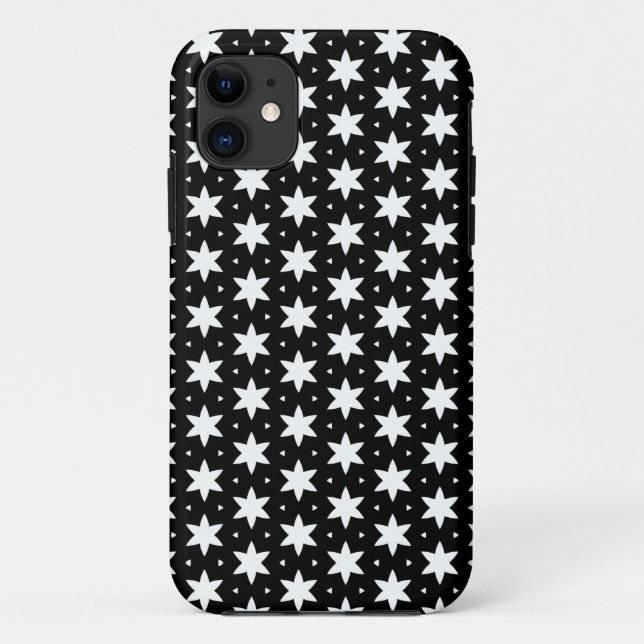Black and White Star Pattern  Case-Mate iPhone Case (Back)
