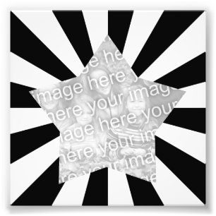 Black and White Starburst Frame Photo Print