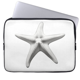 Black and White Starfish Laptop Sleeve