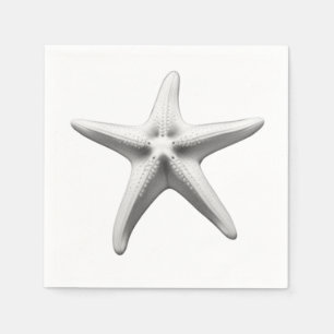 Black and White Starfish Napkin