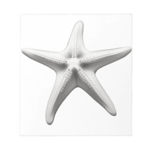 Black and White Starfish Notepad