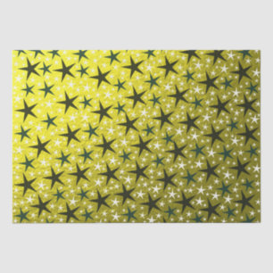 black and white stars in gold paper
