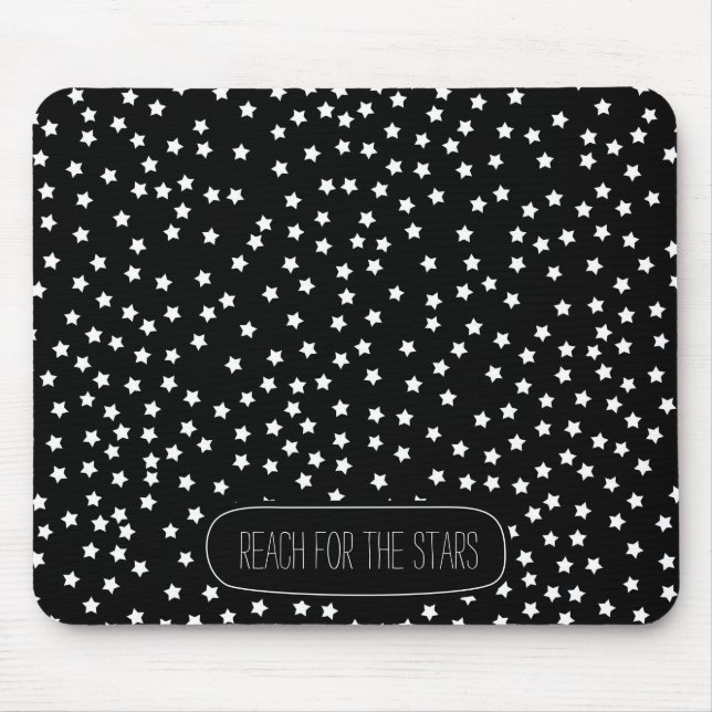 Black and White Stars Mouse Pad (Front)