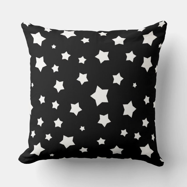 Black and white stars pattern cushion (Front)