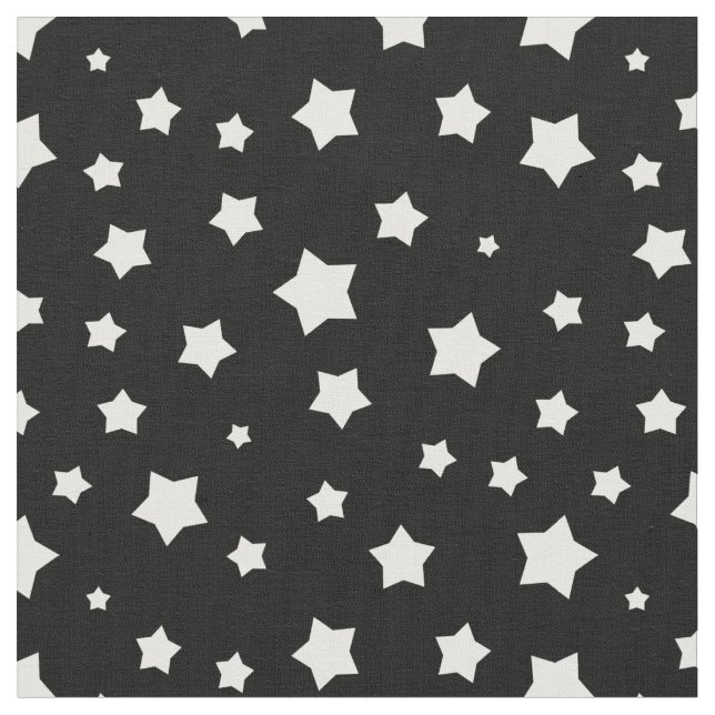 Black and white stars pattern fabric (Close Up)