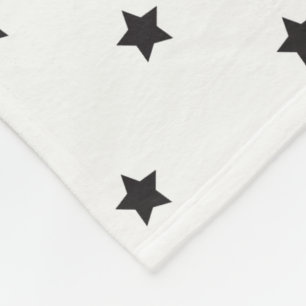 Black And White Stars Pattern Fleece Blanket