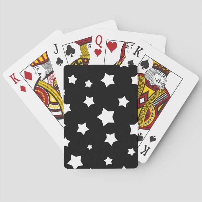 Black and white stars pattern playing cards (Back)