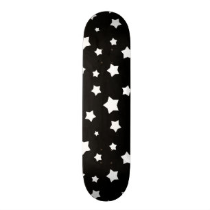 Black and white stars pattern skateboard