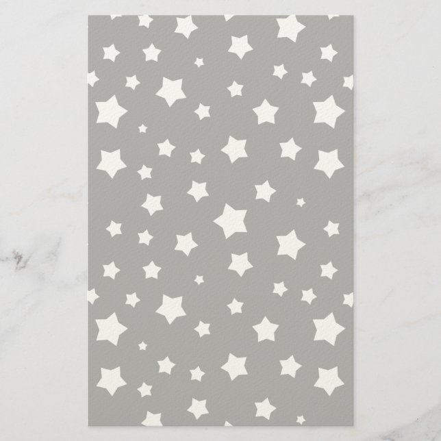 Black and white stars pattern stationery (Front)