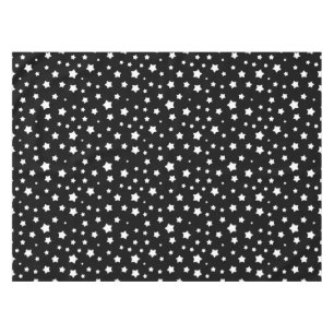 Black and white stars pattern tablecloth