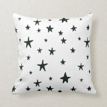 Black and White Stars Pillow