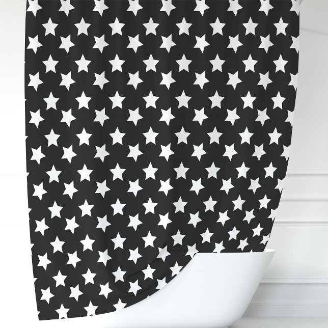 Black and White Stars Shower Curtain (Creator Uploaded)