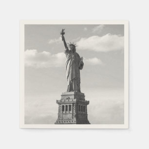 Black and White Statue of Liberty Napkin