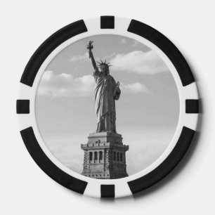 Black and White Statue of Liberty Poker Chips