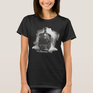 Black and White Steam Train vintage T-Shirt
