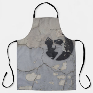 Black and white stone fragment apron