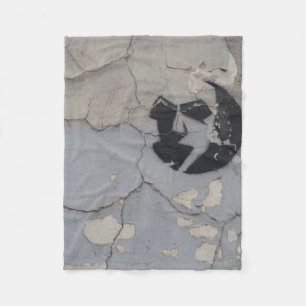 Black and white stone fragment fleece blanket
