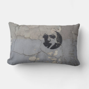 Black and white stone fragment lumbar cushion