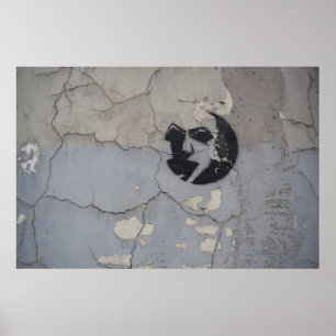 Black and white stone fragment poster