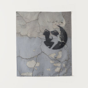 Black and white stone fragment tapestry