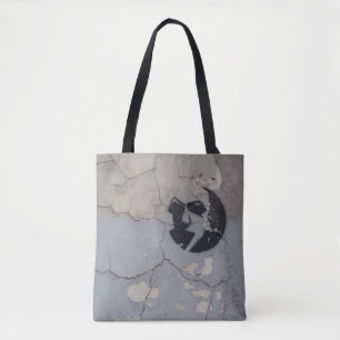 Black and white stone fragment tote bag